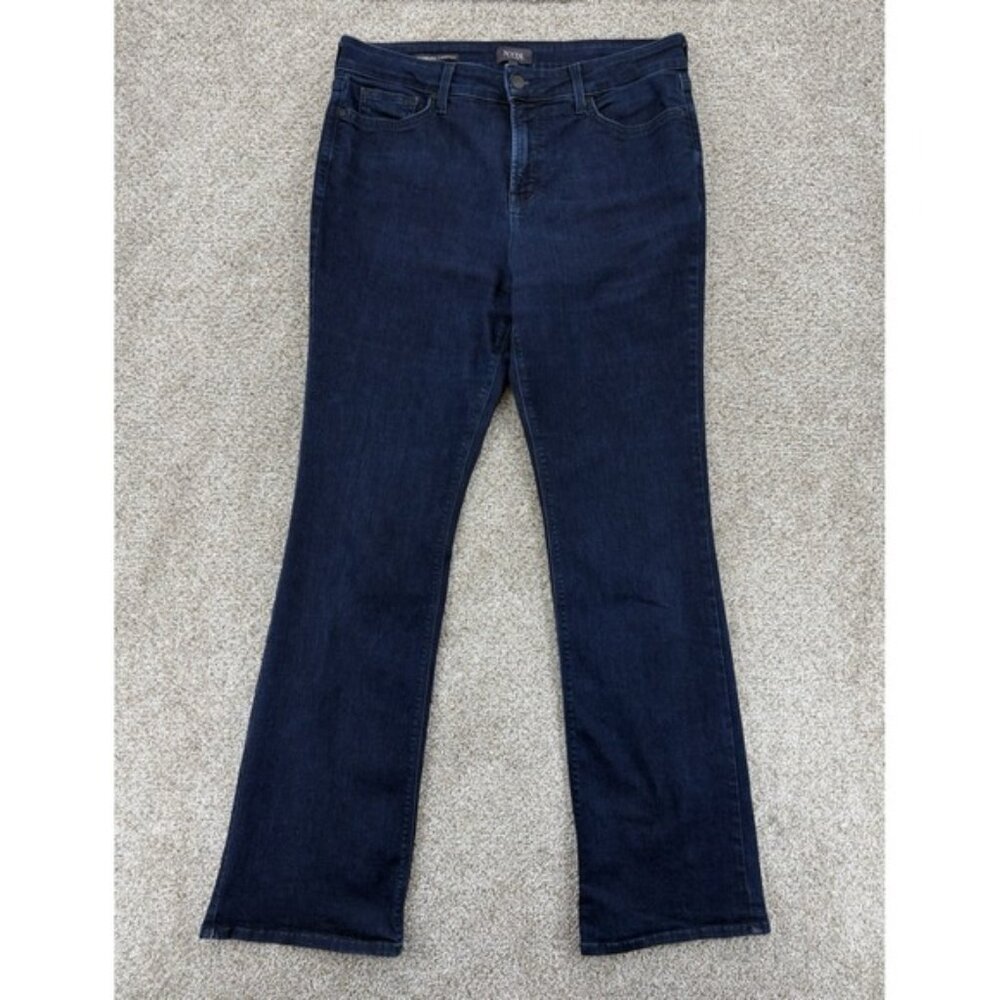 NYDJ Barbara Bootcut Jeans Womens 14 Blue High Rise Stretch Dark Wash USA Made